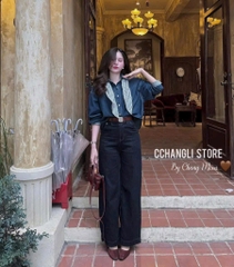 SET QUẦN JEAN NỮ SUÔNG MIX ÁO ĐỎ CÚC NGỰC