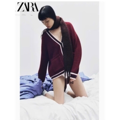 ÁO LEN CADIGAN MẬN Z.ARA PHỐI VIỀN NỮ THU ĐÔNG