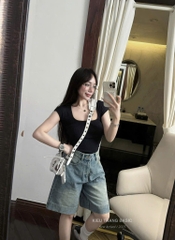 QUẦN NGỐ BÒ NỮ XANH TRƠN GẤU TO