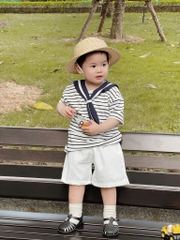 SET ÁO COTTON KẺ KHĂN MIX QUẦN KAKI BÉ TRAI SẴN(XẢ 59k)