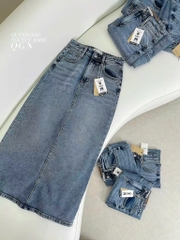 CHÂN VÁY JEAN NỮ WHOAU XẺ SAU DÁNG DÀI SẴN(SALE 149k)