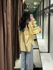 ÁO SƠ MI KẺ Z.ARA LI EO MẶC 2 KIỂU NỮ SẴN