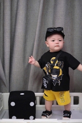 SET BỘ COTTON BATMAN TONE ĐEN VÀNG CHO BÉ TRAI( xả 57k )