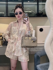 SET BỘ SƠ MI QUẦN ĐÙI HOA HOÈ NỮ