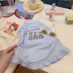 SET 3 VÁY 2 DÂY BÉ GÁI SNOW WHITE( LOẠI RẺ)