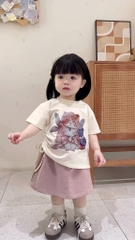 SET ÁO VÁY HỒNG BÉ GÁI KÈM MŨ