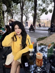 ÁO LEN VÀNG CÚC GỖ NỮ THU ĐÔNG