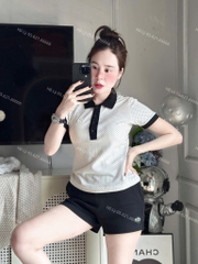 ÁO POLO CHẤM BI LẮC CỘT NỮ