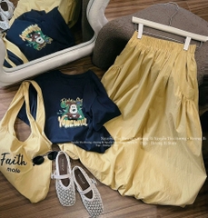 SET ÁO COTTON CHÂN VÁY GIÓ NHĂN NỮ