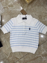 ÁO POLO LEN VẶN THỪNG THÊU GẤU CỘC TAY NỮ THU ĐÔNG