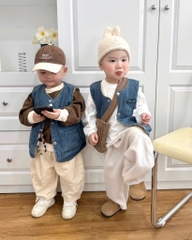 ÁO GILE DENIM LÓT NỈ SIÊU CƯNG CHO BÉ