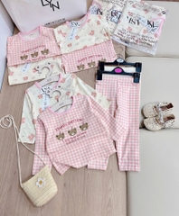 SET 2 BỘ GẤU CARO DÀI BÉ GÁI SẴN