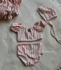SET BIKINI KẺ HỒNG BÉ GÁI