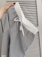 QUẦN SUÔNG KẺ PHỐI CẠP CHUN NỮ (GIÁ GIẢM)