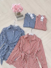 ÁO SƠ MI KẺ BUỘC VẠT NỮ