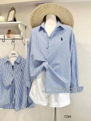 SET ÁO XANH THÊU NGỰA MIX QUẦN TRẮNG NỮ