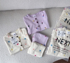 SET 2 BỘ DÀI BÉ GÁI LEN TĂM KEM TIM TÍM BE SẴN