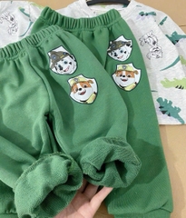 SÉT ÁO CHÓ CỨU HỘ KHỦNG LONG GHI MIX QUẦN XANH LÁ CHO BÉ YÊU