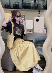 SET ÁO COTTON CHÂN VÁY GIÓ NHĂN NỮ