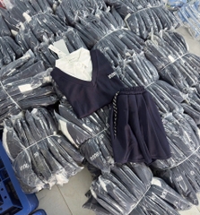 SET BỘ ÁO SƠ MI KÈM GHILE CV XANH THAN NỮ SẴN(sale 140k)