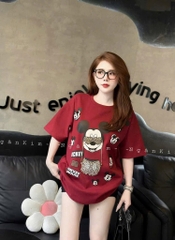 ÁO PHÔNG QC DÁNG RỘNG MICKEY ĐÍNH ĐÁ NỮ