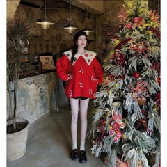 ÁO LEN NOEL XANH ĐỎ NỮ THU ĐÔNG SẴN