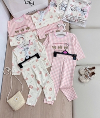SET 2 BỘ GẤU CARO DÀI BÉ GÁI SẴN