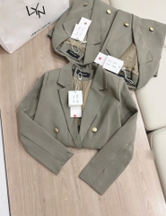 ÁO BLAZER MÀU RÊU NỮ THU ĐÔNG SẴN