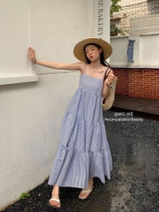 VÁY 2S MAXI KẺ SIU HOT (Xả 60k)