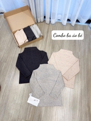 COMBO 3 ÁO DÀI GIỮ NHIỆT ĐEN BE GHI BÉ TRAI