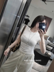 SET 3 ÁO CỘC THÊU BAD ĐEN TRẮNG BE NỮ SẴN