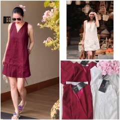 VÁY LI-EN HOA VIỀN HAI LỚP NỮ