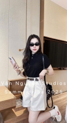 SET POLO ĐÍNH HOA MIX SHORT LI TRƯỚC NỮ SẴN