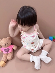 SET 3 BỘ ÁO 2 DÂY HELLO KITTY TÍM KẺ HỒNG BE BÉ GÁI SẴN(XẢ 85k)