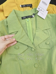 VÁY NỮ CỔ VEST NẮP TÚI LI GẤU