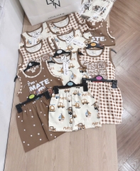 SET BỘ BA LỖ Ô TÔ TONE NÂU BÉ TRAI