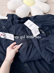 VÁY NỮ CHUN EO CÚC TRƯỚC TAY BỒNG(xả 119k)