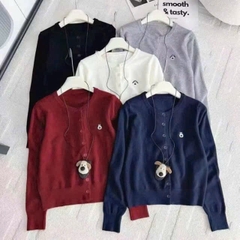 ÁO LEN CADIGAN KÈM GẤU QC NỮ