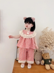 SET KẺ PHỐI REN ĐÍNH NƠ BÉ GÁI