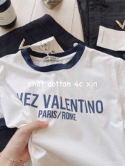 SET ÁO THUN TRẮNG VIỀN XANH NỮ