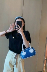 SET 3 ÁO CỔ TRÒN THÊU GẤU ĐEN TRẮNG ĐỎ NỮ SẴN