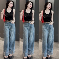 QUẦN BÒ NỮ SUÔNG THÊU GẤU NỔI CHỮ BB
