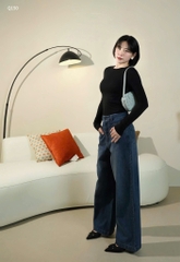 QUẦN BÒ SUÔNG XANH TÚI NẮP TRƯỚC NỮ