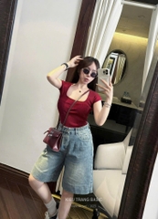 QUẦN NGỐ BÒ NỮ XANH TRƠN GẤU TO