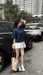 ÁO BÒ DÁNG CROP NỮ SẴN