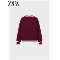 ÁO LEN CADIGAN MẬN Z.ARA PHỐI VIỀN NỮ THU ĐÔNG