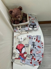 SÉT 2 BỘ BA LỖ COTTON NGƯỜI NHỆN MARVEL TONE GHI BÉ TRAI( SALE 95k)