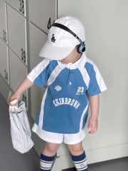 SET POLO PHỐI XANH TRẮNG BÉ TRAI SẴN( xả 57k )