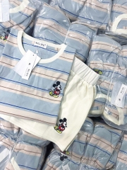 SET ÁO KẺ XANH QUẦN ĐÙI TRẮNG MICKEY NỮ (LOẠI ĐẮT)