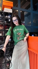 ÁO COTTON XANH HAWAI I AM GOING NỮ